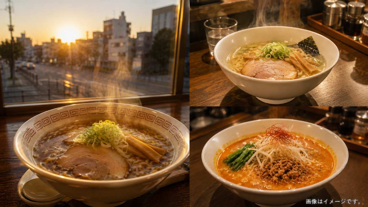 宇都宮で朝ラーメンを選ぶポイントを示す温かい醤油ラーメン