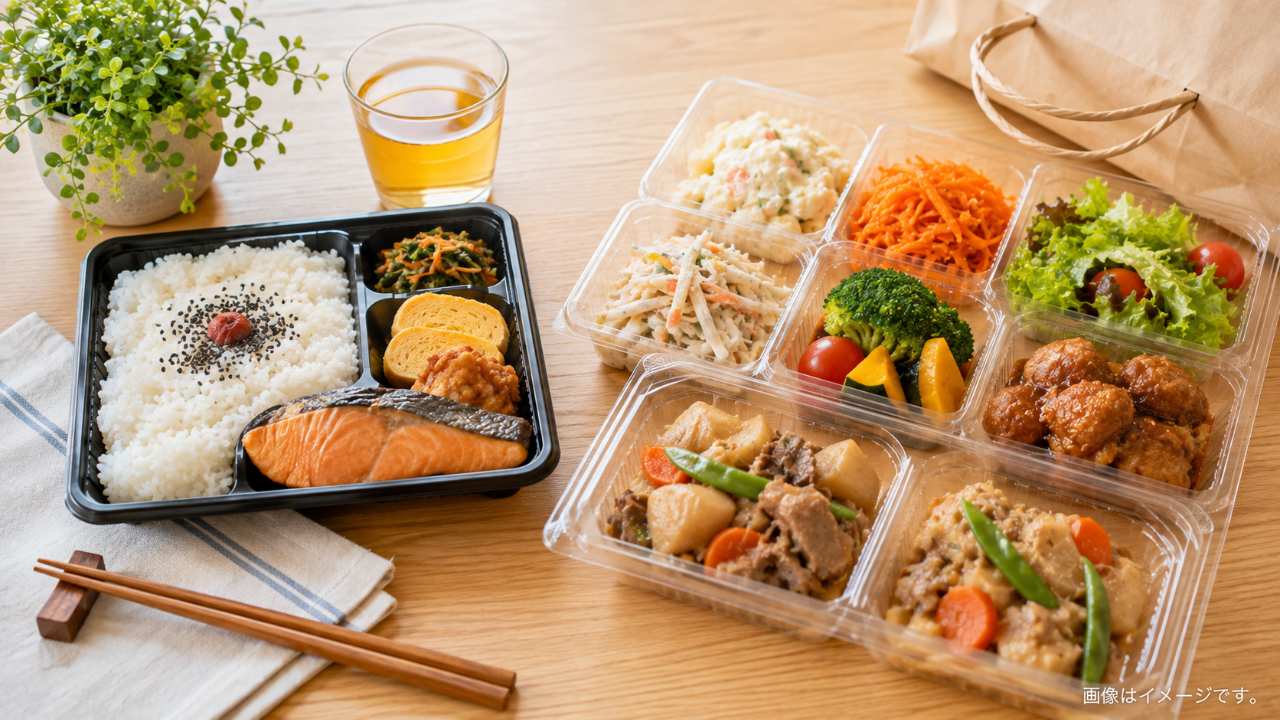 小山市のテイクアウト候補として弁当や惣菜を比較する食卓
