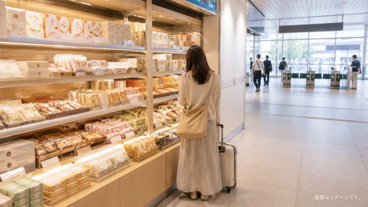 宇都宮餃子といちご菓子、和菓子を並べて定番土産を比較する様子